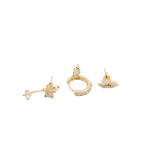 Boucles d'Oreilles Astra Doré Blanc